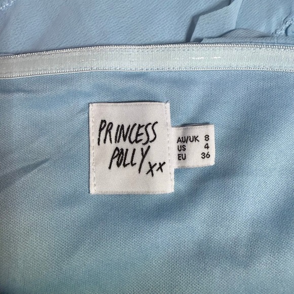 Princess Polly Lars Strapless Mini Dress Ruffle Accents Party Light Blue‎ - Picture 7 of 8